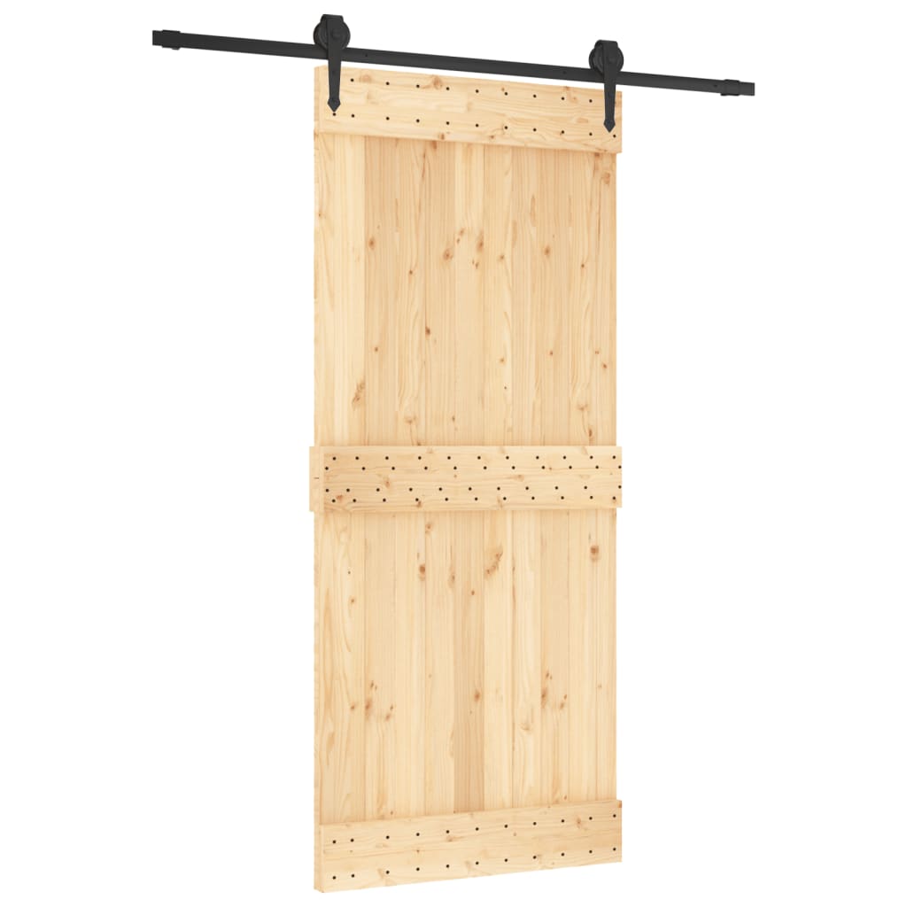 VidaXL Schiebetür mit Beschlägen 90x210 cm massives Kiefernholz