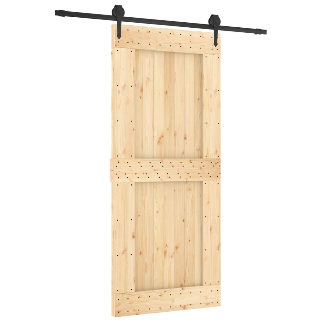 VidaXL Schiebetür mit Beschlägen 90x210 cm massives Kiefernholz