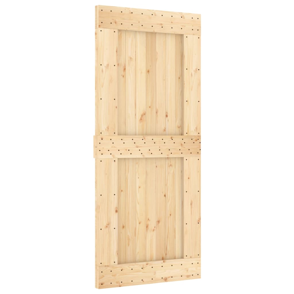 VidaXL Schiebetür mit Beschlägen 90x210 cm massives Kiefernholz