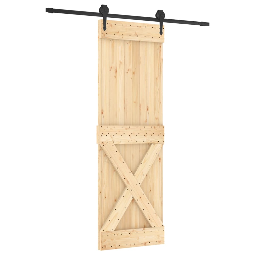 VidaXL Schiebetür mit Beschlägen 70x210 cm massives Kiefernholz