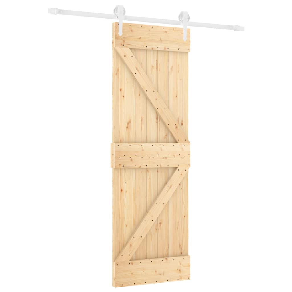 VidaXL Schiebetür mit Beschlägen 70x210 cm massives Kiefernholz