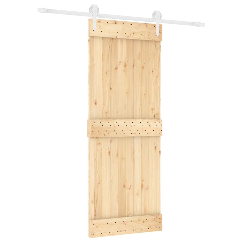 VidaXL Schiebetür mit Beschlägen 80x210 cm massives Kiefernholz