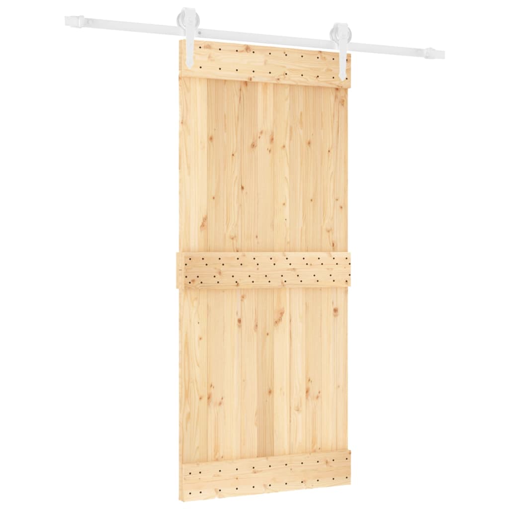VidaXL Schiebetür mit Beschlägen 90x210 cm massives Kiefernholz