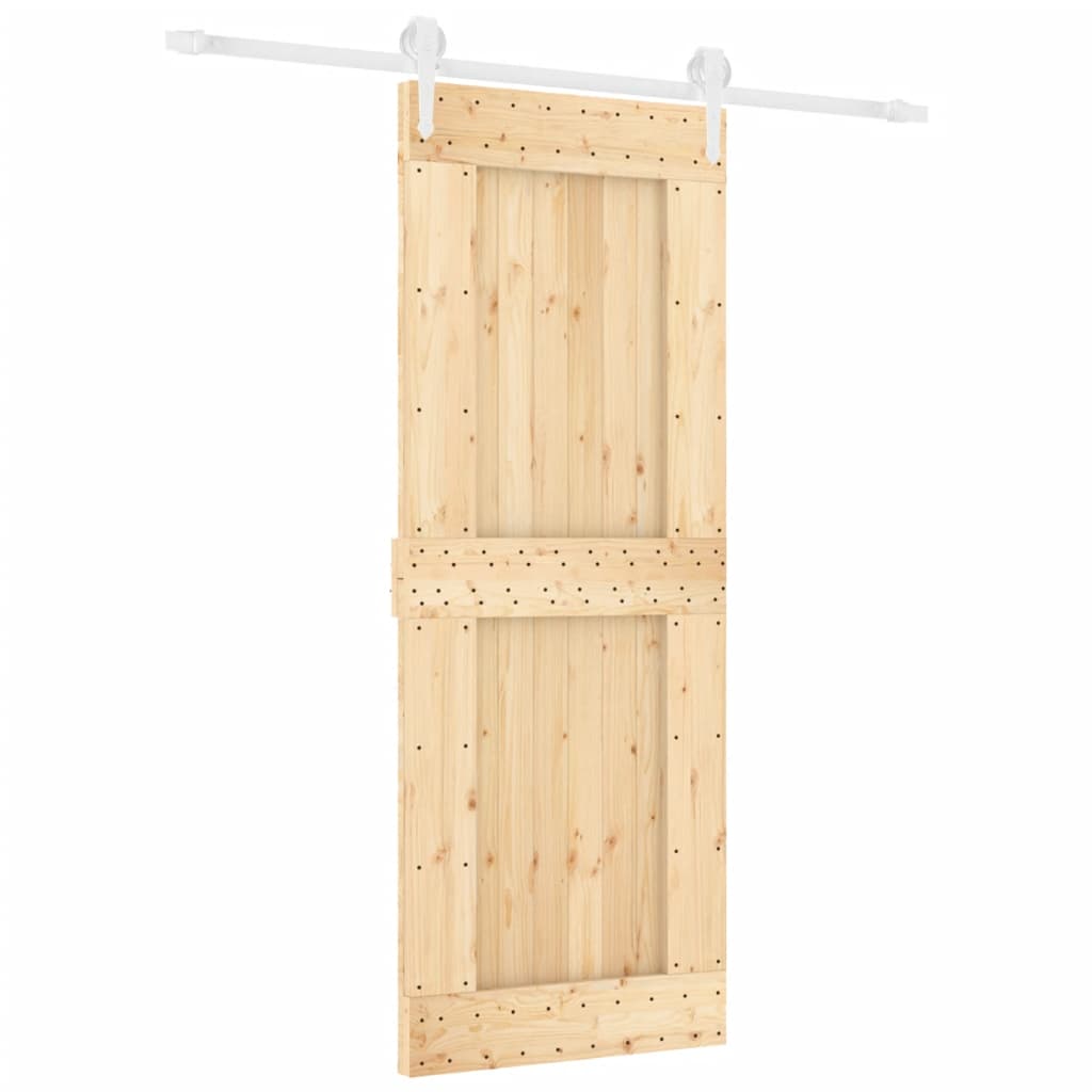 VidaXL Schiebetür mit Beschlägen 80x210 cm massives Kiefernholz