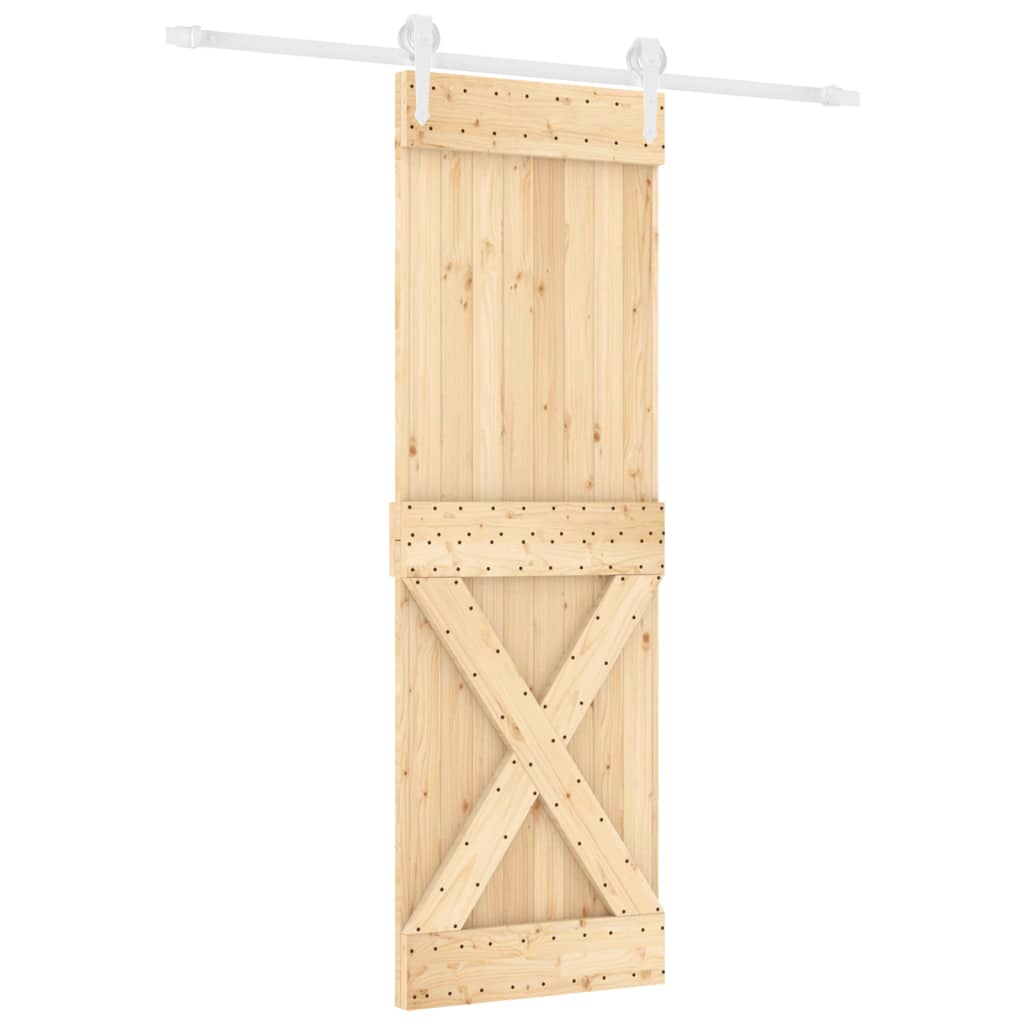 VidaXL Schiebetür mit Beschlägen 70x210 cm massives Kiefernholz