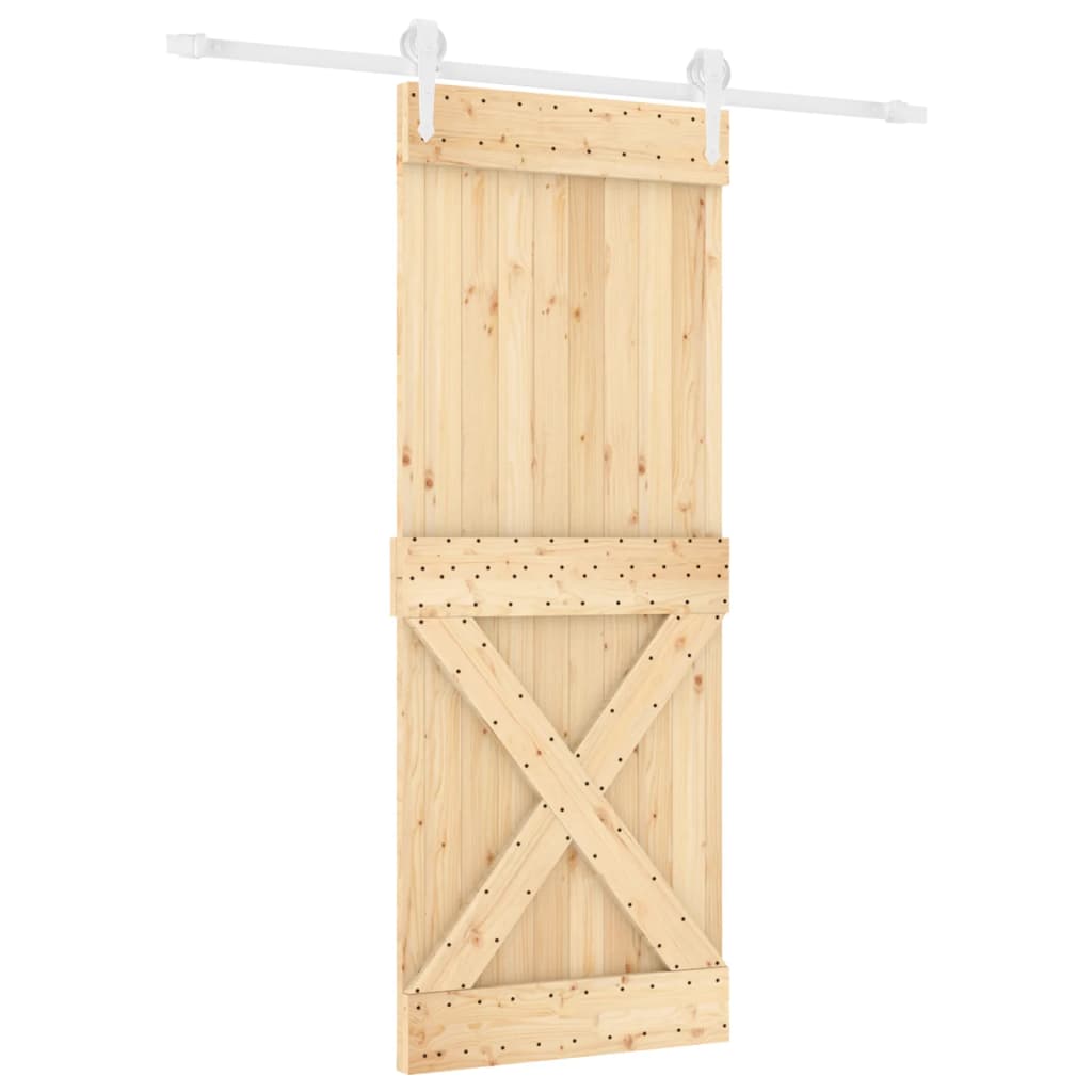 VidaXL Schiebetür mit Beschlägen 80x210 cm massives Kiefernholz