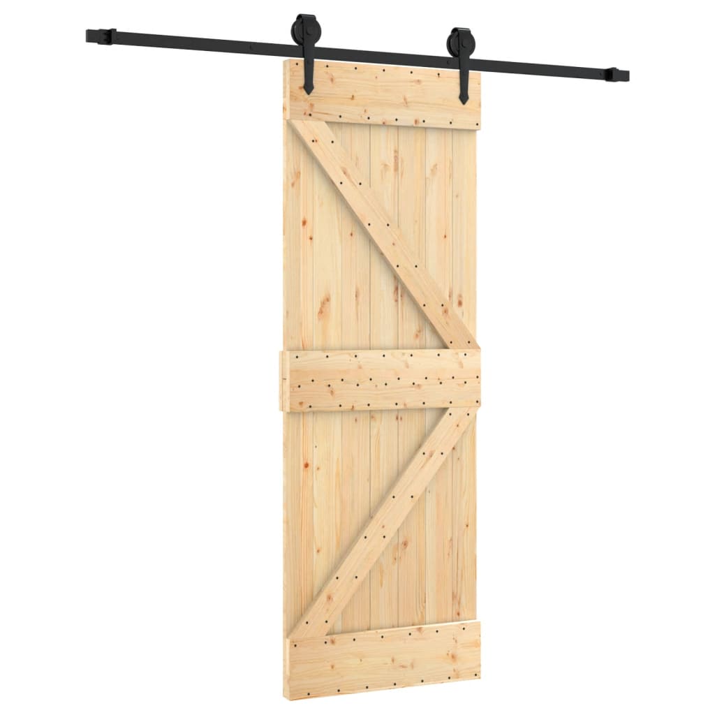 VidaXL Schiebetür mit Beschlägen 70x210 cm massives Kiefernholz