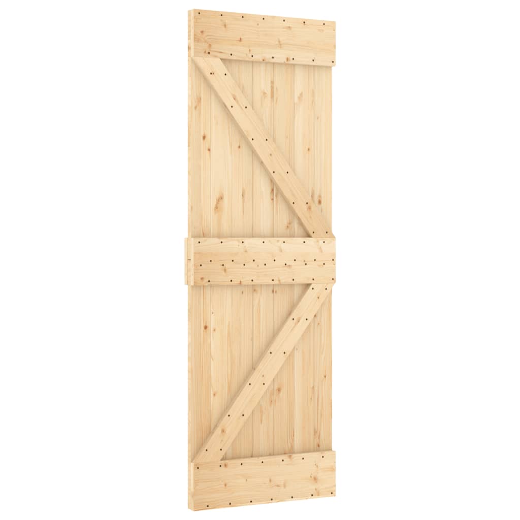 VidaXL Schiebetür mit Beschlägen 70x210 cm massives Kiefernholz