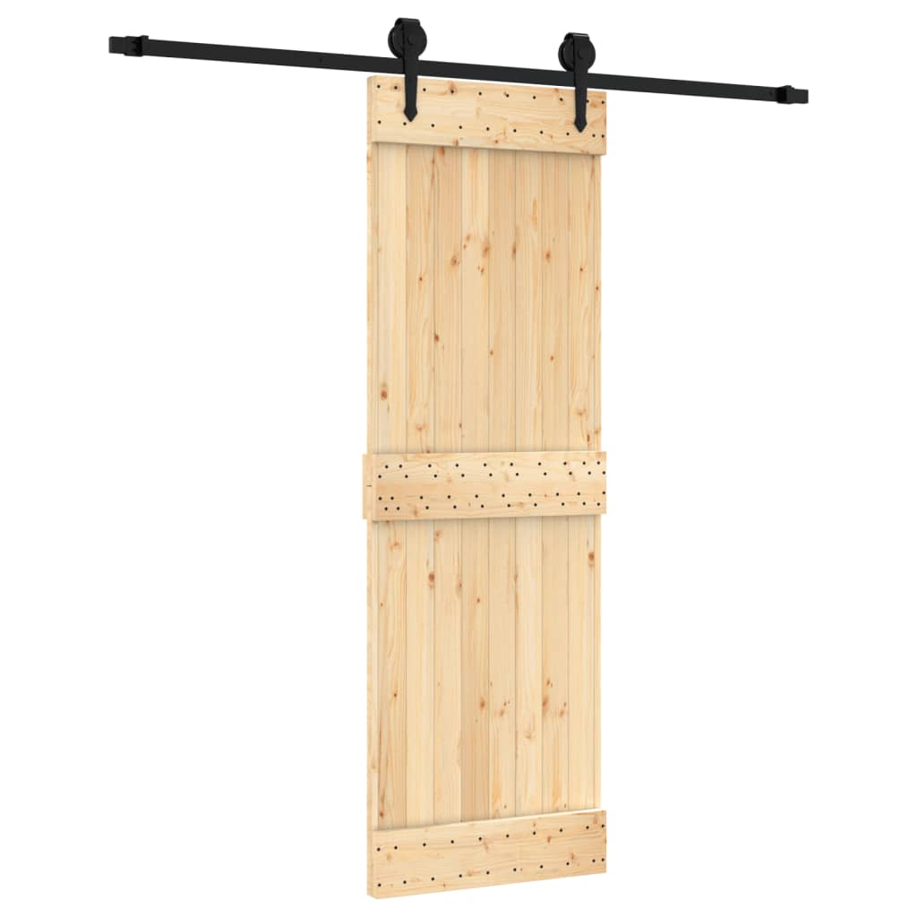 VidaXL Schiebetür mit Beschlägen 70x210 cm massives Kiefernholz
