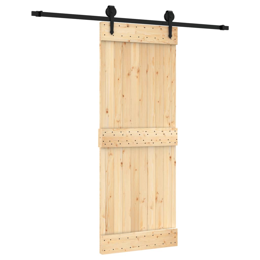 VidaXL Schiebetür mit Beschlägen 80x210 cm massives Kiefernholz
