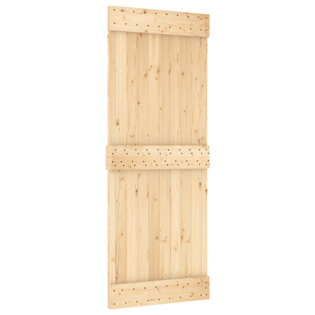 VidaXL Schiebetür mit Beschlägen 80x210 cm massives Kiefernholz