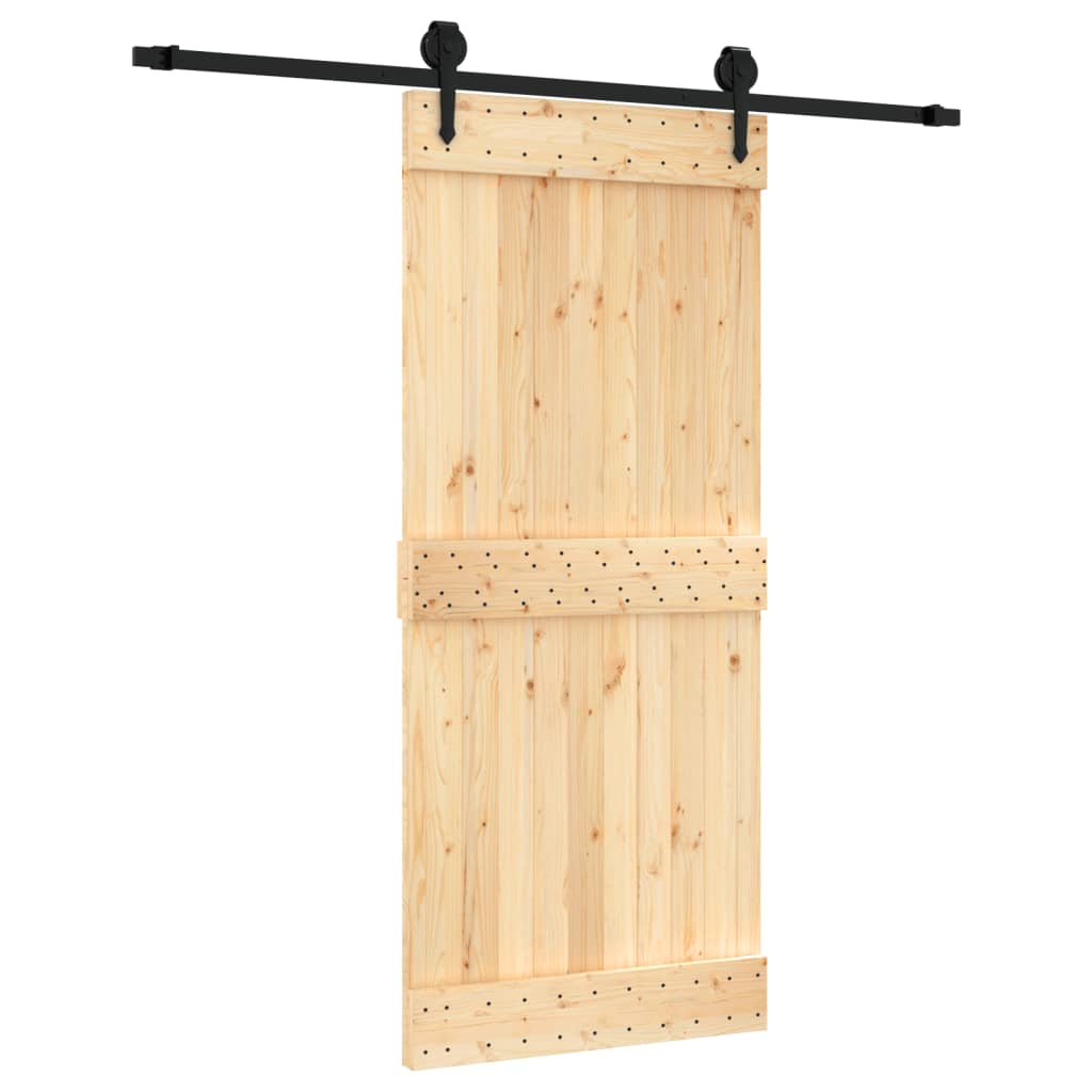 VidaXL Schiebetür mit Beschlägen 90x210 cm massives Kiefernholz