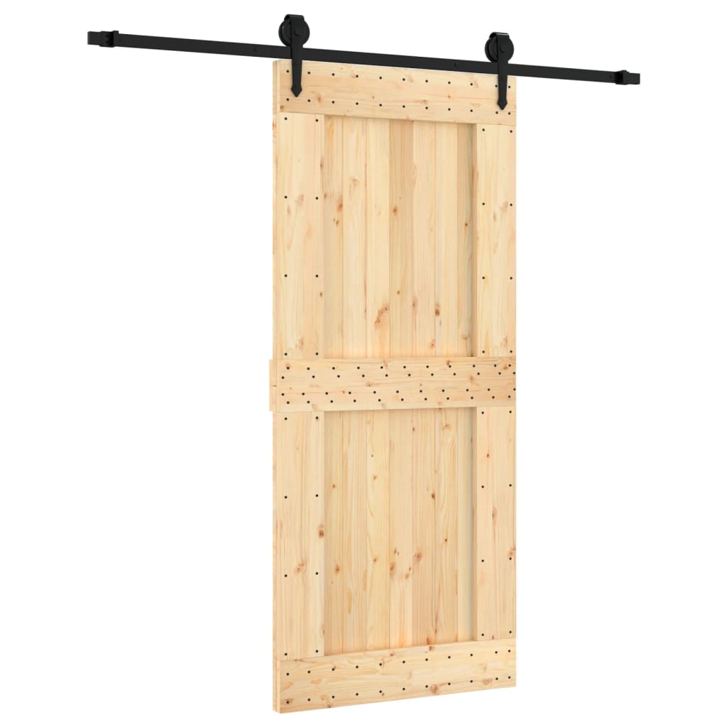 VidaXL Schiebetür mit Beschlägen 90x210 cm massives Kiefernholz