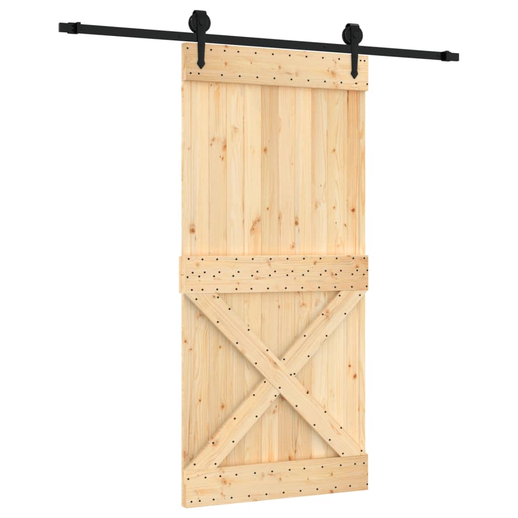 VidaXL Schiebetür mit Beschlägen 95x210 cm massives Kiefernholz
