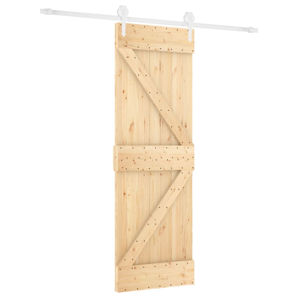 VidaXL Schiebetür mit Beschlägen 70x210 cm massives Kiefernholz