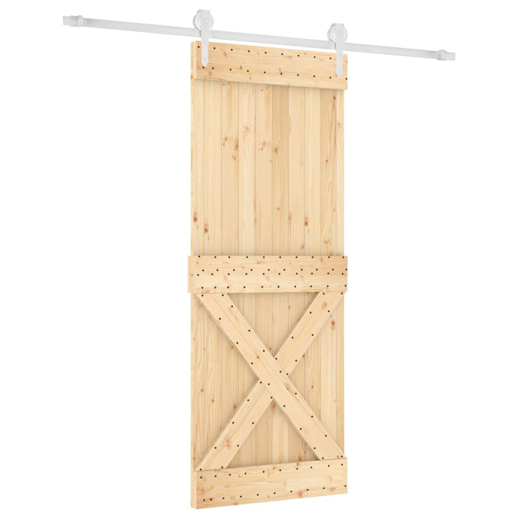 VidaXL Schiebetür mit Beschlägen 90x210 cm massives Kiefernholz