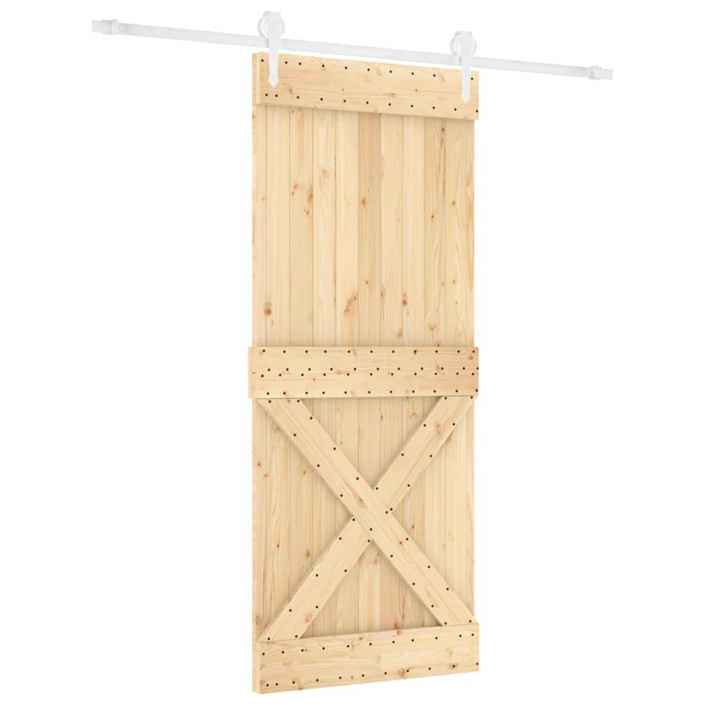 VidaXL Schiebetür mit Beschlägen 100x210 cm massives Kiefernholz