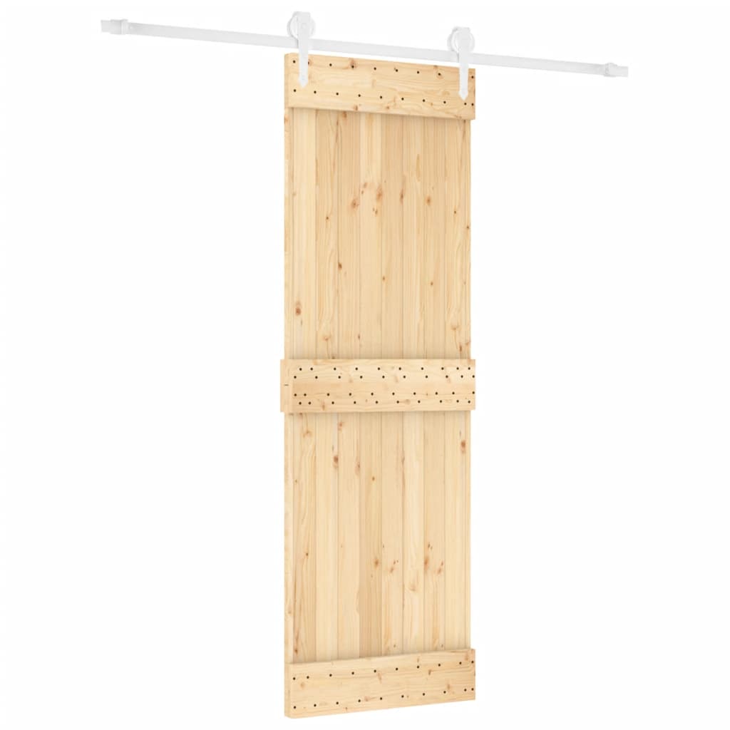 VidaXL Schiebetür mit Beschlägen 70x210 cm massives Kiefernholz