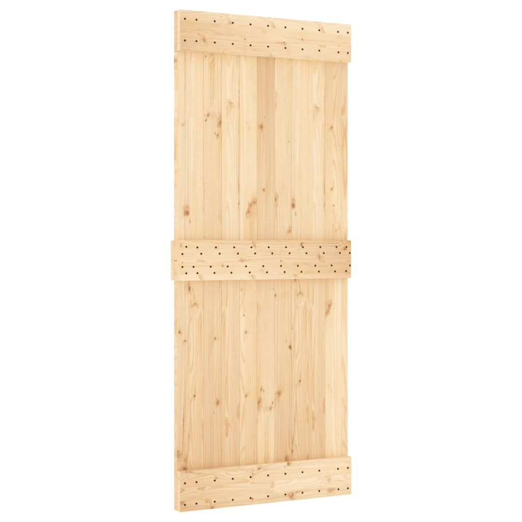 VidaXL Schiebetür mit Beschlägen 85x210 cm massives Kiefernholz