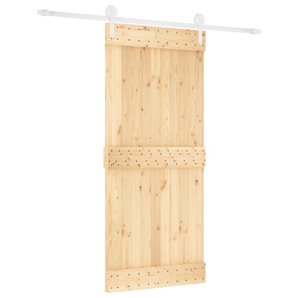 VidaXL Schiebetür mit Beschlägen 90x210 cm massives Kiefernholz