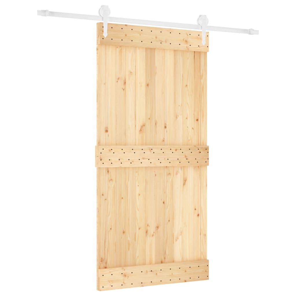 VidaXL Schiebetür mit Beschlägen 100x210 cm massives Kiefernholz