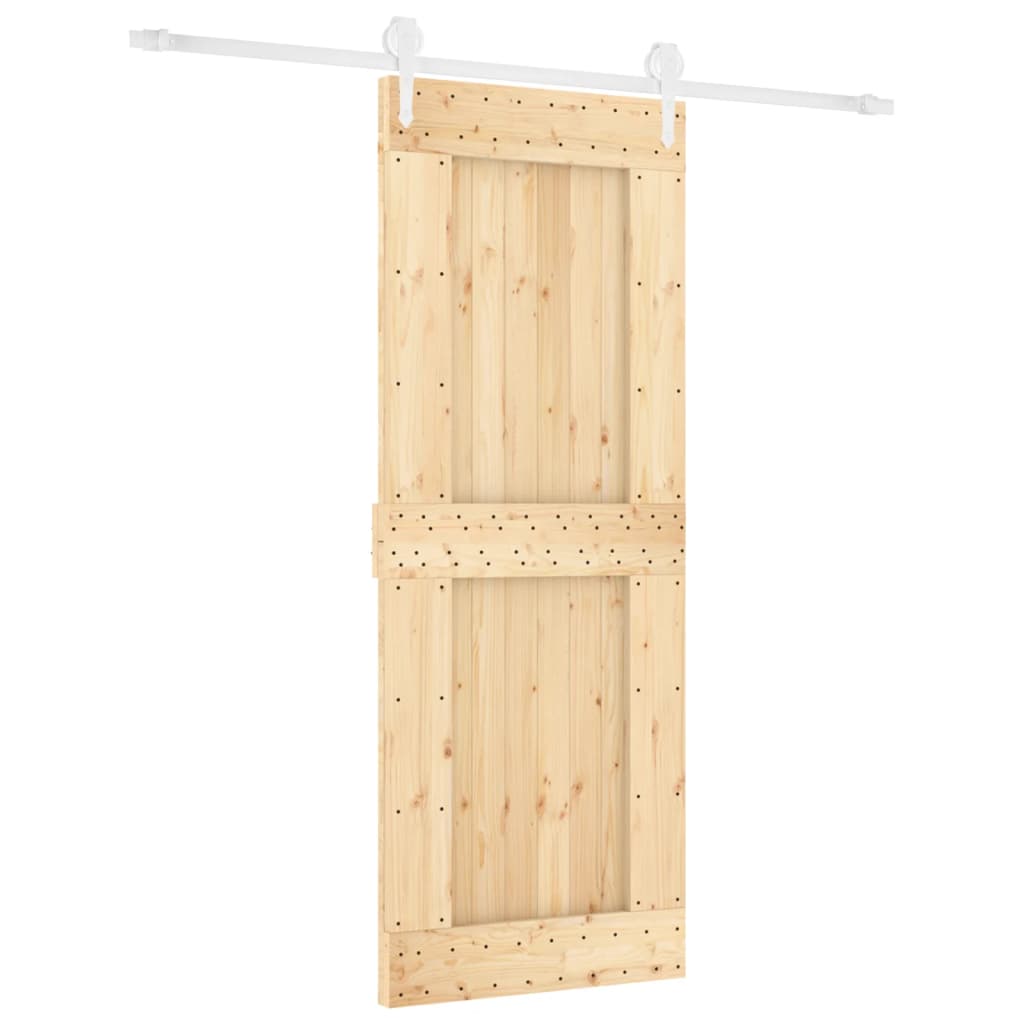 VidaXL Schiebetür mit Beschlägen 80x210 cm massives Kiefernholz