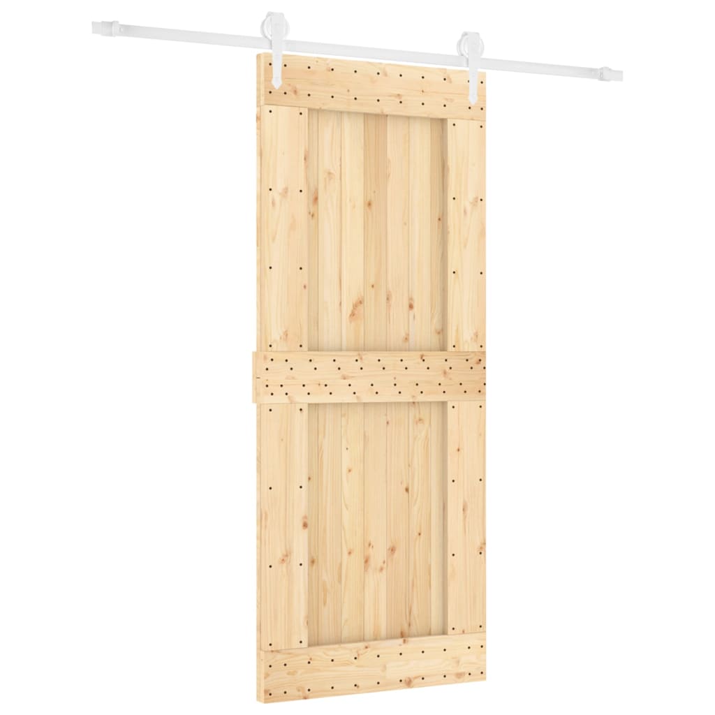 VidaXL Schiebetür mit Beschlägen 85x210 cm massives Kiefernholz