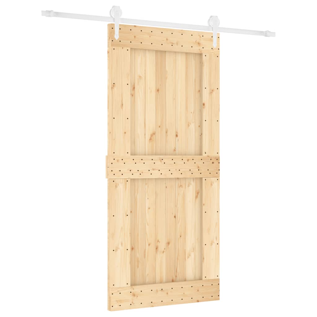 VidaXL Schiebetür mit Beschlägen 95x210 cm massives Kiefernholz