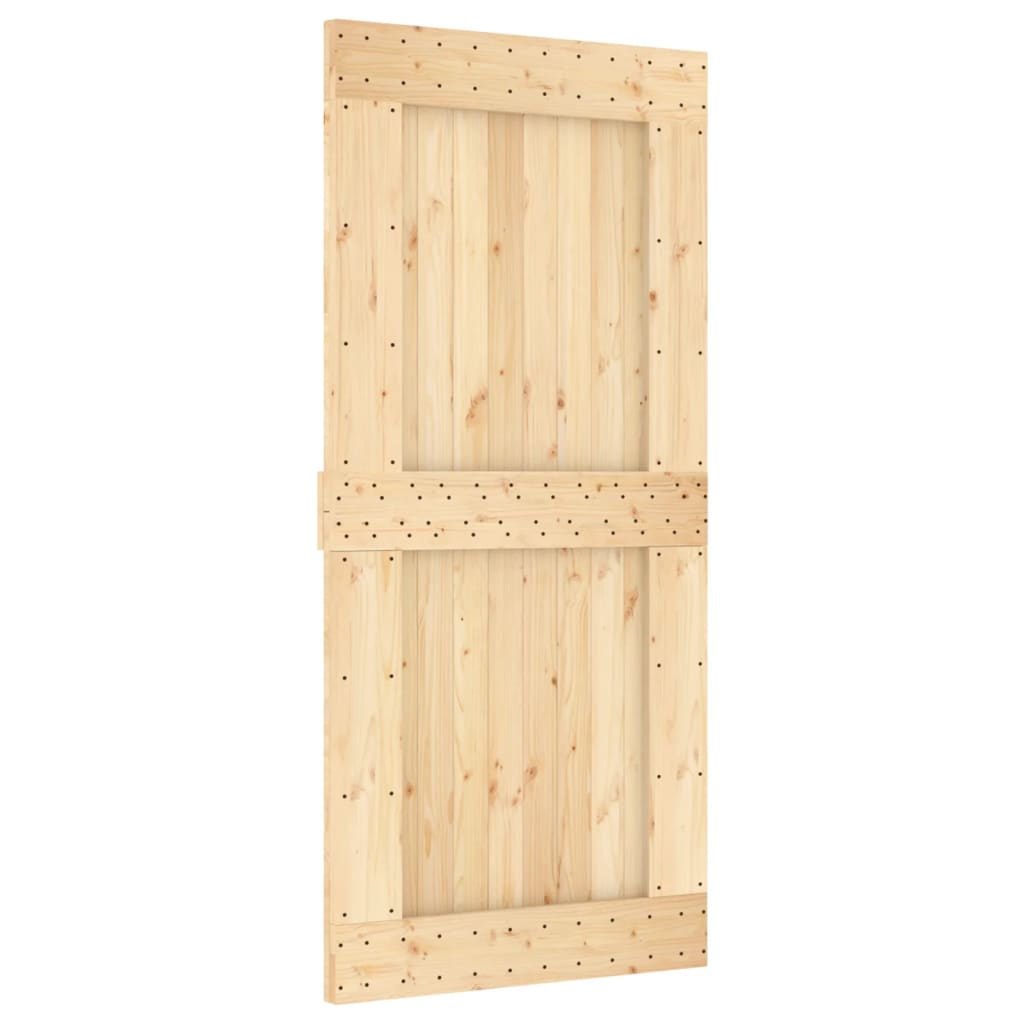 VidaXL Schiebetür mit Beschlägen 95x210 cm massives Kiefernholz