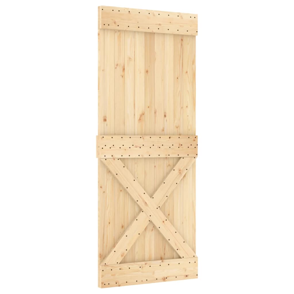 VidaXL Schiebetür mit Beschlägen 85x210 cm massives Kiefernholz