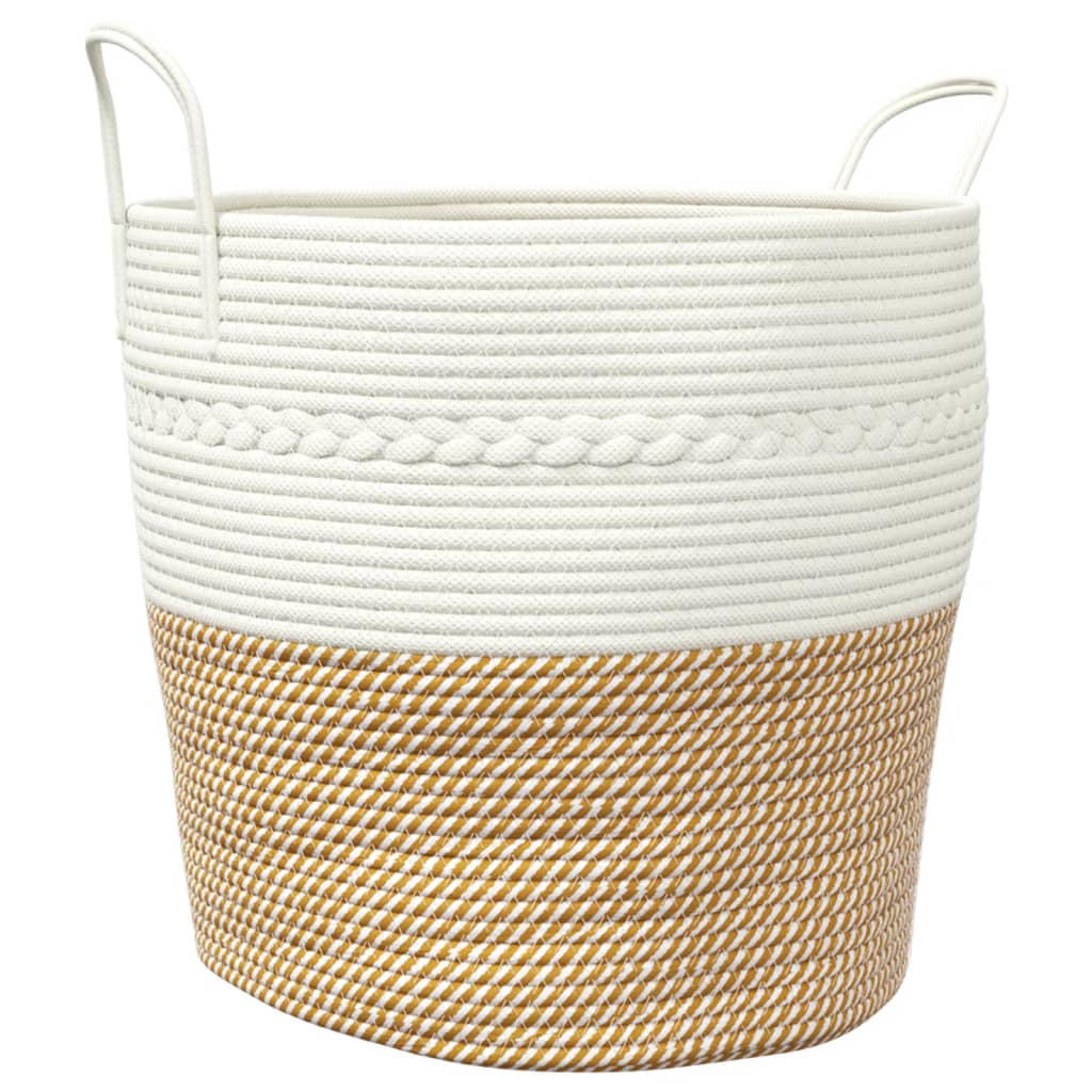 Vidaxx Aufbewahrungskorb ø 43x38 cm Baumwolle braun und weiß