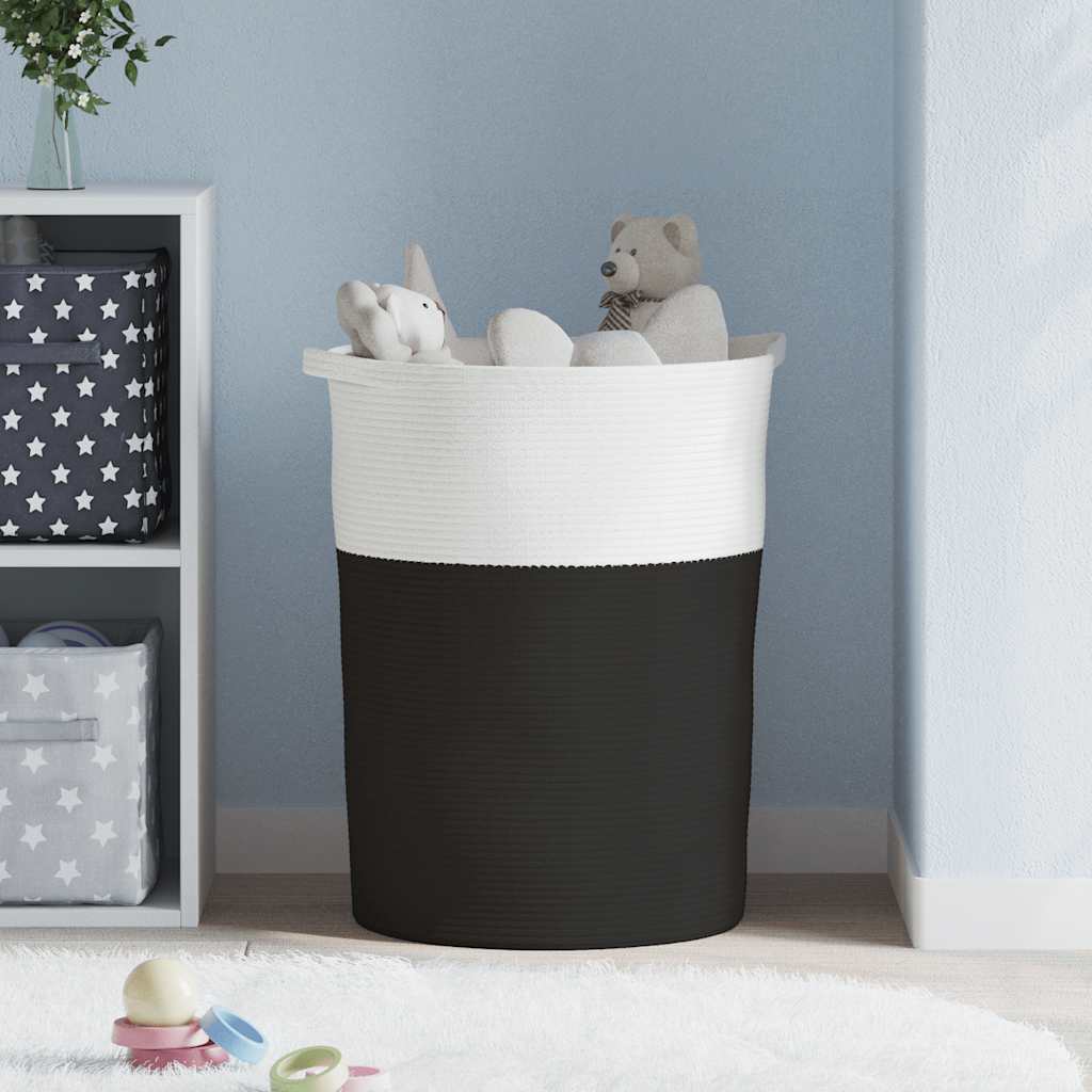 Vidaxx Aufbewahrungskorb ø 49x65 cm Baumwolle schwarz und weiß
