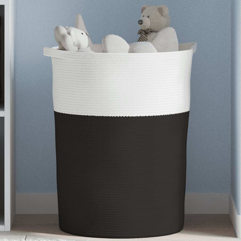 Vidaxx Aufbewahrungskorb ø 49x65 cm Baumwolle schwarz und weiß