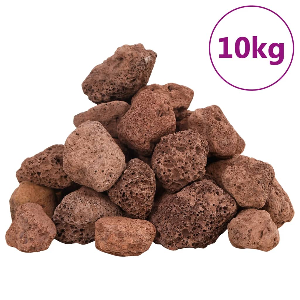 Vidaxl lavastenen 10 kg 3-5 cm rood