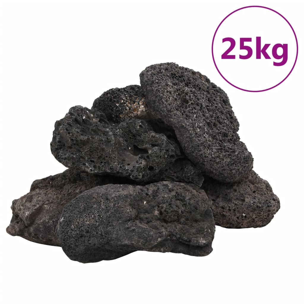 VidaXL Lavasteine 25 kg 10-30 cm schwarz