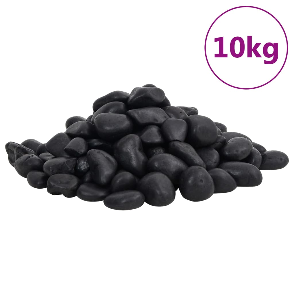 Vidaxl Kieselsteine poliert 2-5 cm 10 kg schwarz