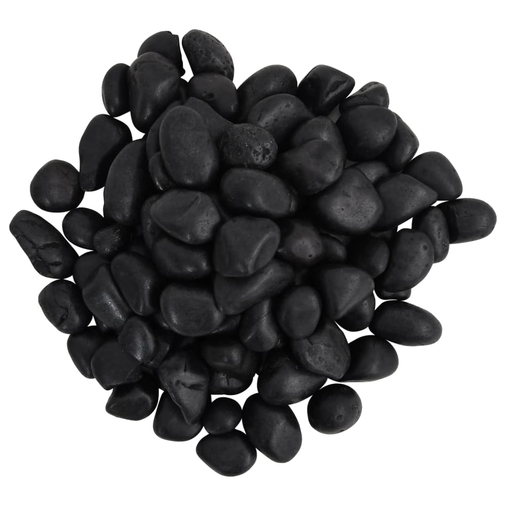 Vidaxl kiezelstenen gepolijst 2-5 cm 25 kg zwart