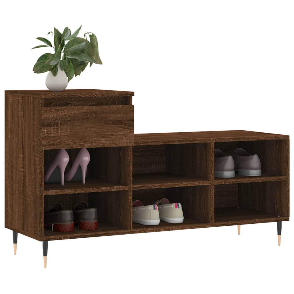 Vidaxx Schuhschrank 102x36x60 cm, fertige Holzfarbe, braune Eiche