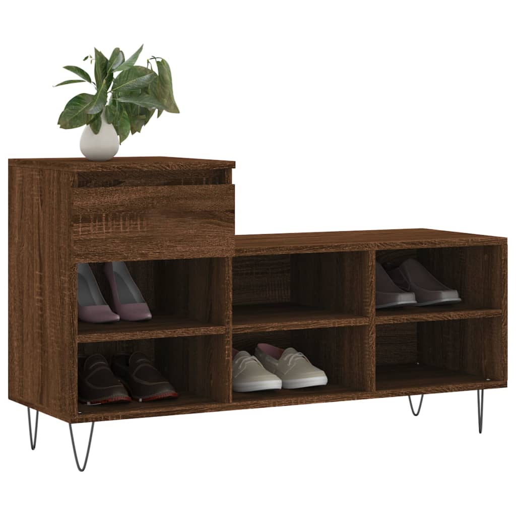 Vidaxx Schuhschrank 102x36x60 cm, fertige Holzfarbe, braune Eiche