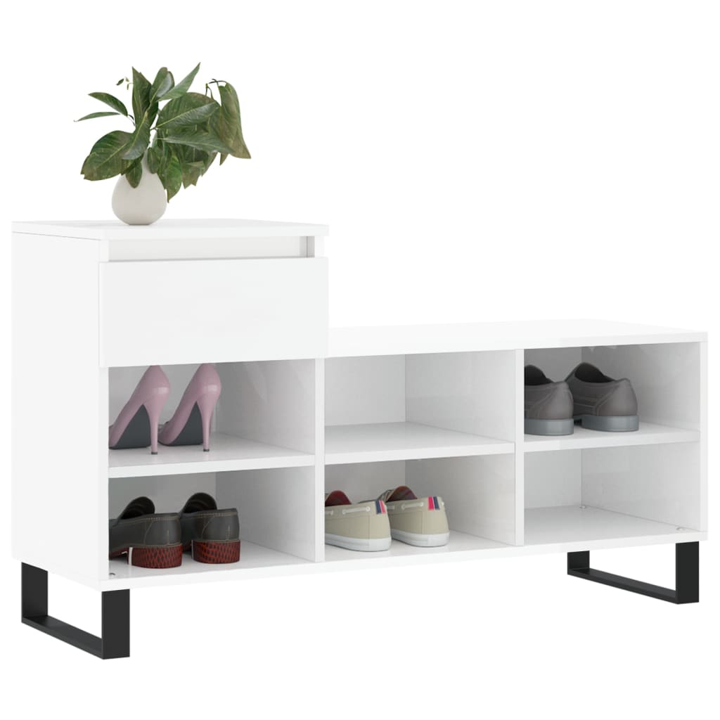 Vidaxx Schuhschrank 102x36x60 cm lackiertes Holz Hochglanz weiß