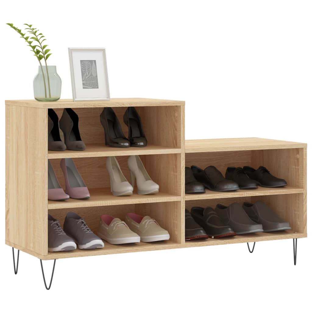 VidaXL Schuhschrank 102x36x60 cm Holzwerkstoff Sonoma-Eiche