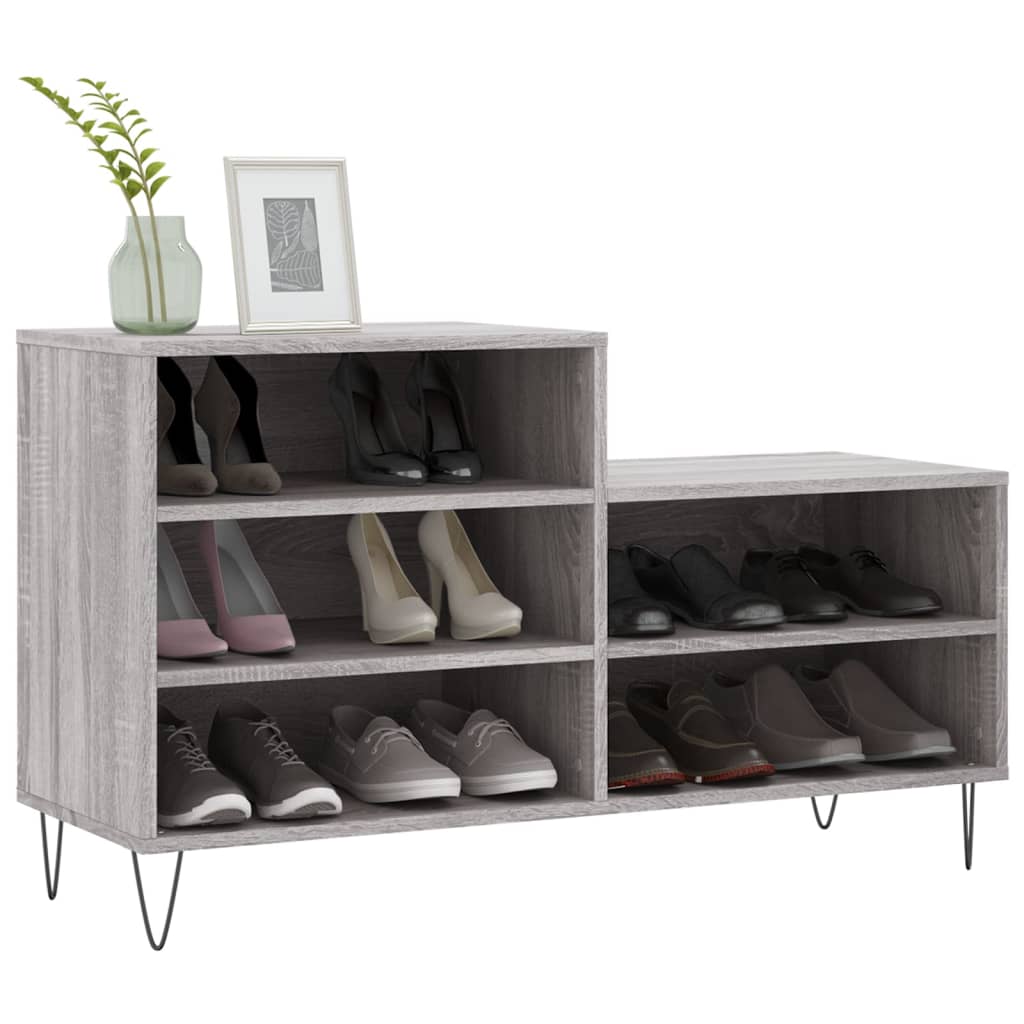 VidaXL Schuhschrank 102x36x60 cm Holzwerkstoff Sonomagrau