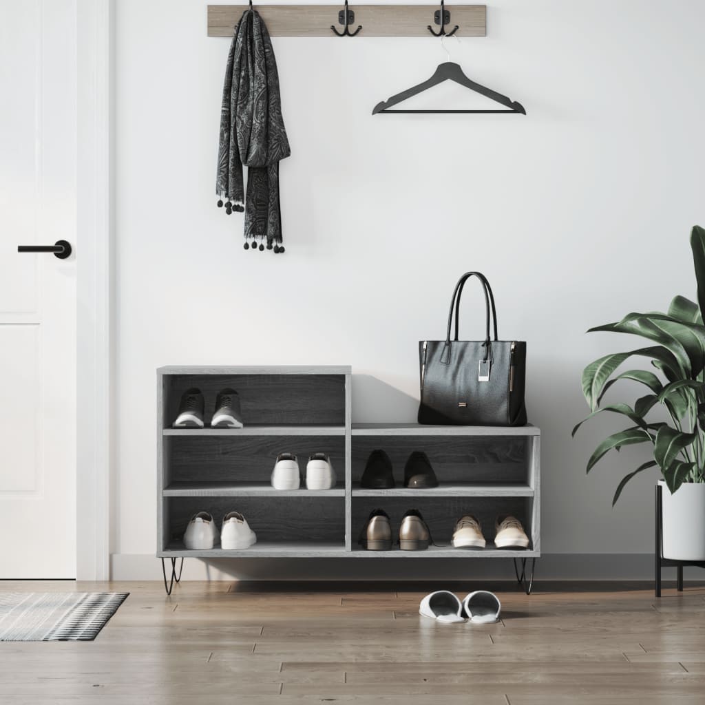 VidaXL Schuhschrank 102x36x60 cm Holzwerkstoff Sonomagrau