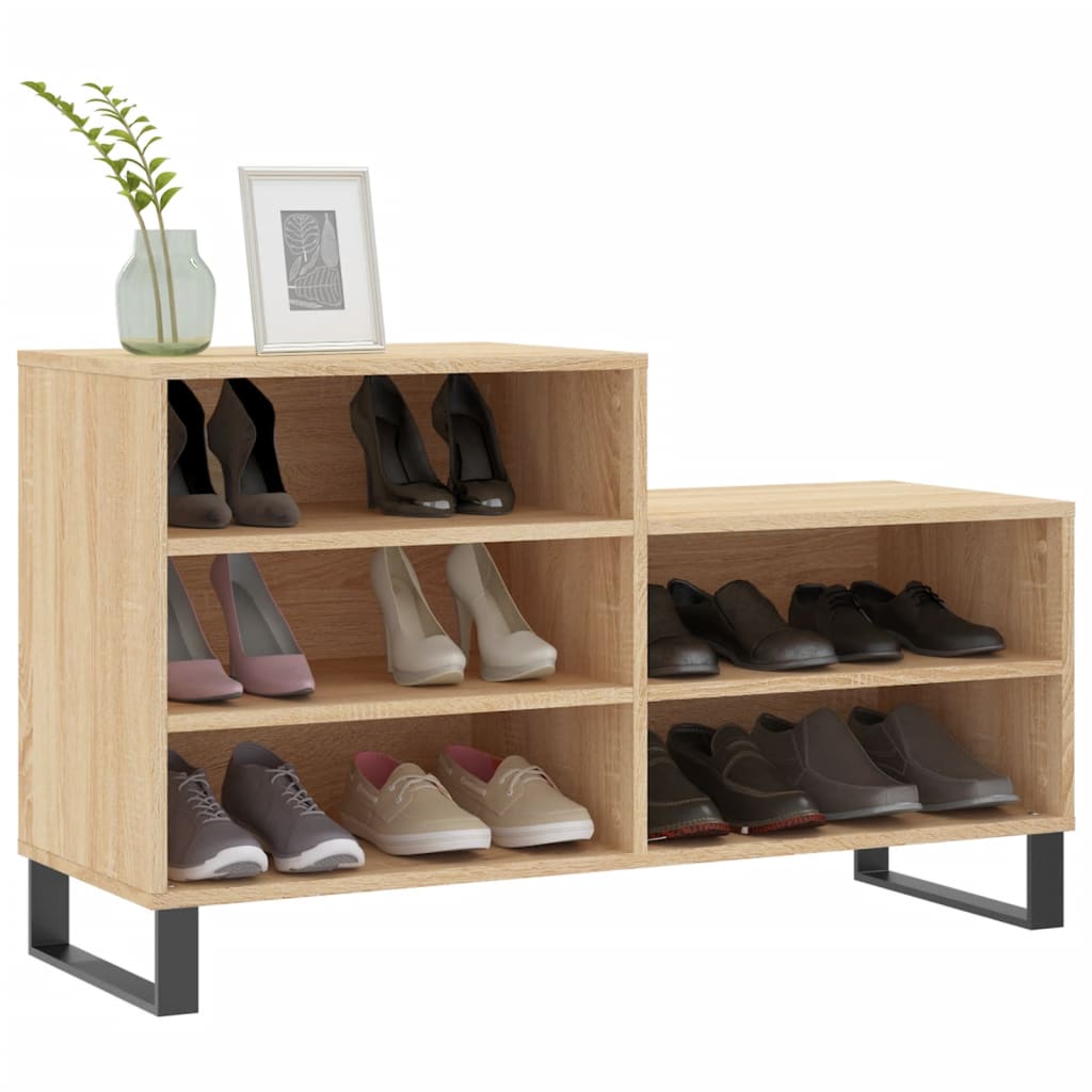 VidaXL Schuhschrank 102x36x60 cm Holzwerkstoff Sonoma-Eiche