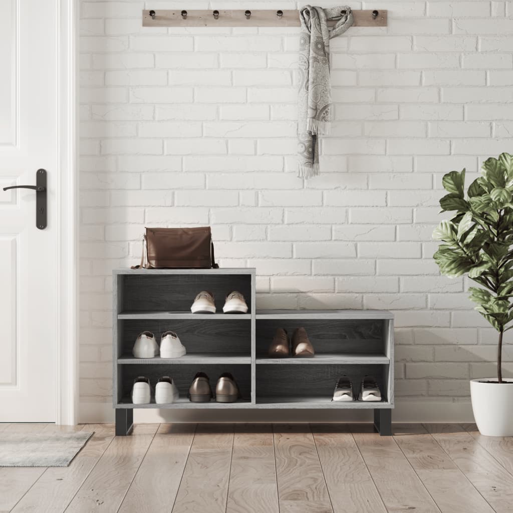 VidaXL Schuhschrank 102x36x60 cm Holzwerkstoff Sonomagrau
