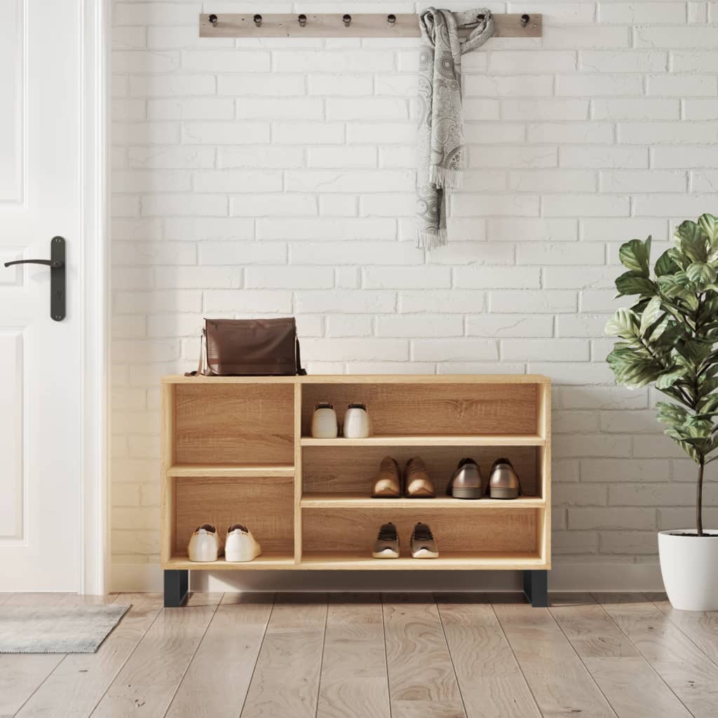 VidaXL Schuhschrank 102x36x60 cm Holzwerkstoff Sonoma-Eiche