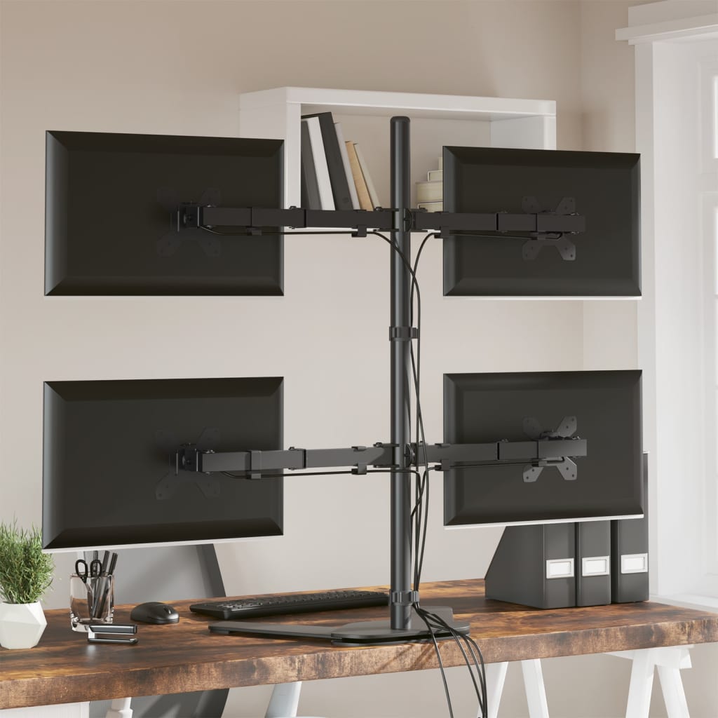 VidaXL Monitorhalterung VESA 75 100 mm schwarzer Stahl