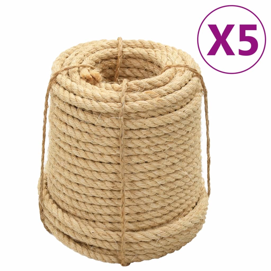 VidaXL Seil 5 Stk. 20 mm 100 m Sisal