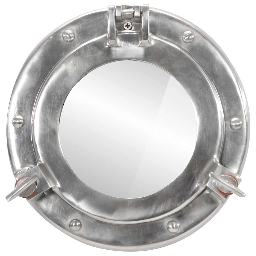 Vidaxl wandspiegel patrijspoort ø23 cm aluminium en glas
