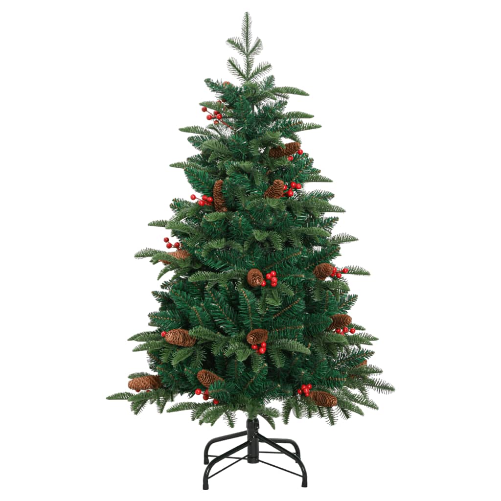 Vidaxl künstlicher Weihnachtsbaum mit Scharnieren, Tannenzapfen und Beeren, 150 cm
